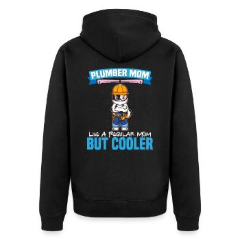 Maman plombière comme une maman régulière mais plus cool - Veste à capuche bio Premium Unisexe - noir - Dos - Nico (187cm)