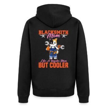 Blacksmith Mom Like A Regualr Mom But Cooler - Unisex Premium Organic Zip Hoodie - black - Back - Nico (187cm)