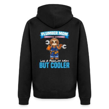 Maman plombière comme une maman régulière mais plus cool - Veste à capuche bio Premium Unisexe - noir - Dos - Nico (187cm)
