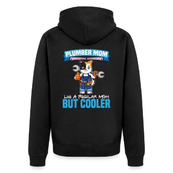 Maman plombière comme une maman régulière mais plus cool - Veste à capuche bio Premium Unisexe - noir - Dos - Nico (187cm)