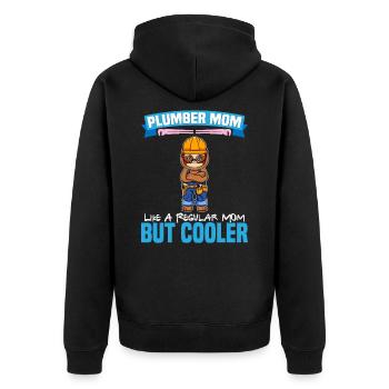 Maman plombière comme une maman régulière mais plus cool - Veste à capuche bio Premium Unisexe - noir - Dos - Nico (187cm)