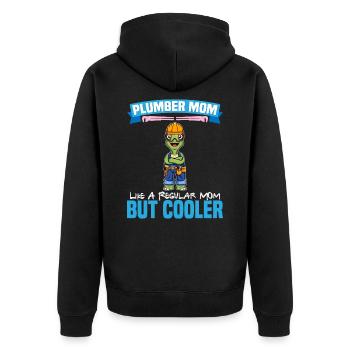 Maman plombière comme une maman régulière mais plus cool - Veste à capuche bio Premium Unisexe - noir - Dos - Nico (187cm)