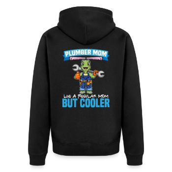 Maman plombière comme une maman régulière mais plus cool - Veste à capuche bio Premium Unisexe - noir - Dos - Nico (187cm)