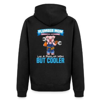 Maman plombière comme une maman régulière mais plus cool - Veste à capuche bio Premium Unisexe - noir - Dos - Nico (187cm)