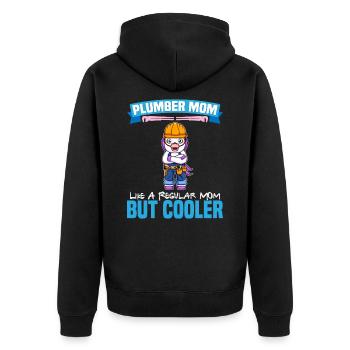 Maman plombière comme une maman régulière mais plus cool - Veste à capuche bio Premium Unisexe - noir - Dos - Nico (187cm)