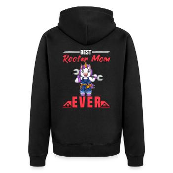 Best Roofer Mom Ever Roofing Crafts Mother - Unisex Premium Bio Zip Hoodie - Schwarz - Hinten - Nico (187cm)