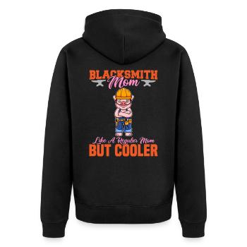 La mère forgeron aime une maman régulière mais plus cool - Veste à capuche bio Premium Unisexe - noir - Dos - Nico (187cm)
