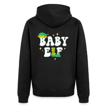 Baby Elf Passende Familie Weihnachten Kleiner Bruder - Unisex Premium Bio Zip Hoodie - Schwarz - Hinten - Nico (187cm)