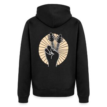 Mélomanes Signe Paix Guitare Positive - Veste à capuche bio Premium Unisexe - noir - Dos - Nico (187cm)