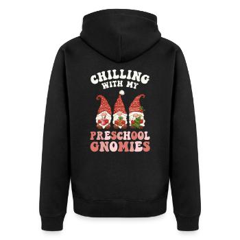 Chillen mit meinem Vorschul-Gnomie-Lehrer - Unisex Premium Bio Zip Hoodie - Schwarz - Hinten - Nico (187cm)