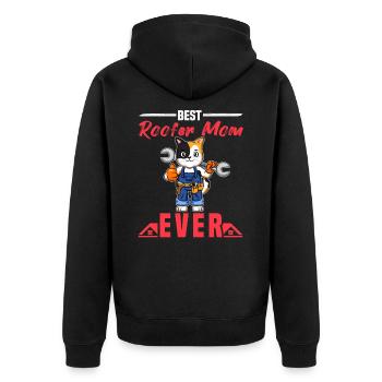 Best Roofer Mom Ever Roofing Crafts Mother - Unisex Premium Bio Zip Hoodie - Schwarz - Hinten - Nico (187cm)