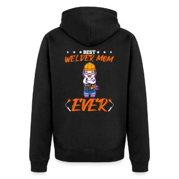 Best Welder Mom Ever Metal Work Crafts Mother - Unisex Premium Bio Zip Hoodie - Schwarz - Hinten - Nico (187cm)