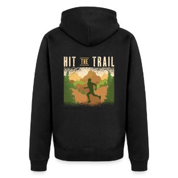 Courir dans la forêt Course en sentier Coureurs Jogging Joggers - Veste à capuche bio Premium Unisexe - noir - Dos - Nico (187cm)