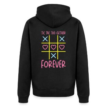 Saint-Valentin Enfants Famille Tic Tac Toe Game - Veste à capuche bio Premium Unisexe - noir - Dos - Nico (187cm)