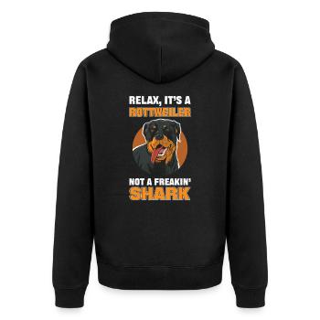 Détendez-vous, c’est un rottweiler, pas un requin monstrueux - Veste à capuche bio Premium Unisexe - noir - Dos - Nico (187cm)
