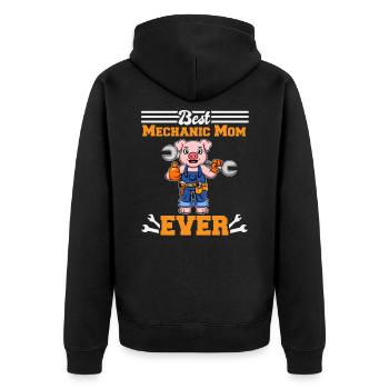 Best Mechanic Mom Ever Technician Mothers Day Gift - Unisex Premium Bio Zip Hoodie - Schwarz - Hinten - Nico (187cm)