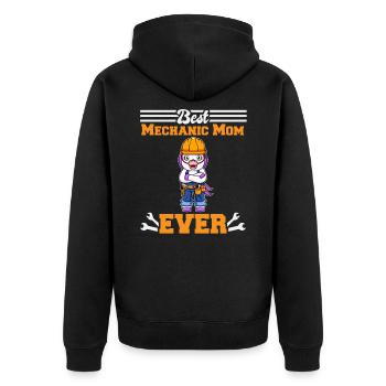 Best Mechanic Mom Ever Technician Mothers Day Gift - Unisex Premium Bio Zip Hoodie - Schwarz - Hinten - Nico (187cm)