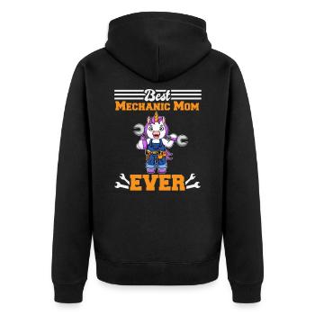 Best Mechanic Mom Ever Technician Mothers Day Gift - Unisex Premium Bio Zip Hoodie - Schwarz - Hinten - Nico (187cm)