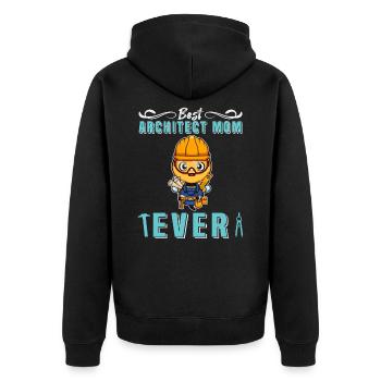 Best Architect Mom Ever Technical Drawing Mother - Unisex Premium Bio Zip Hoodie - Schwarz - Hinten - Nico (187cm)