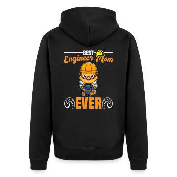 Best Engineer Mom Ever Construction Worker Mommy - Unisex Premium Organic Zip Hoodie - black - Back - Nico (187cm)