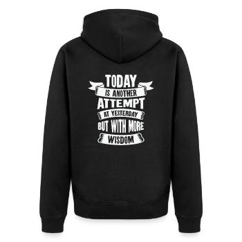 Connaissance motivatrice de la sagesse motivationnelle - Veste à capuche bio Premium Unisexe - noir - Dos - Nico (187cm)