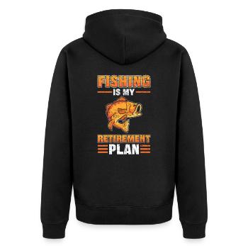 Fishing Is My Retirement Plan Fish Hunting - Unisex Premium Bio Zip Hoodie - Schwarz - Hinten - Nico (187cm)