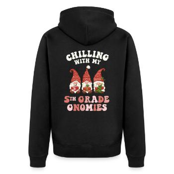 5. Klasse Lehrer Weihnachten chillen mit meinem - Unisex Premium Bio Zip Hoodie - Schwarz - Hinten - Nico (187cm)