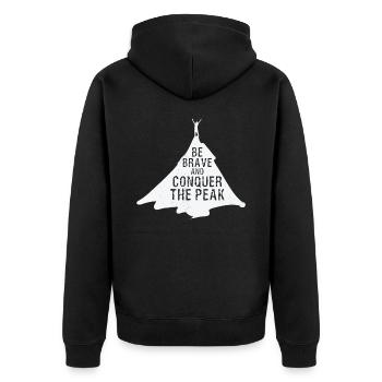 Nature Fan Success Entrepreneur Progress Wisdom - Unisex Premium Organic Zip Hoodie - black - Back - Nico (187cm)