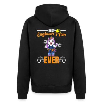 Best Engineer Mom Ever Construction Worker Mommy - Unisex Premium Organic Zip Hoodie - black - Back - Nico (187cm)