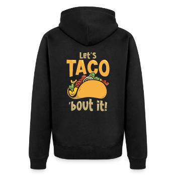 Fast Food Taco Cheesy Humorvolles Wortspiel - Unisex Premium Bio Zip Hoodie - Schwarz - Hinten - Nico (187cm)