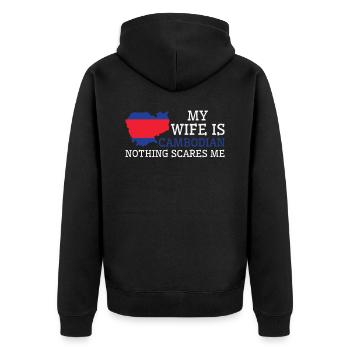 Nothing Scares Me Cambodian Wife Cambodia - Unisex Premium Organic Zip Hoodie - black - Back - Nico (187cm)
