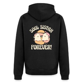 Halloween Soul Sistah Ghost Spirit Cute Spooky - Unisex Premium Organic Zip Hoodie - black - Back - Nico (187cm)