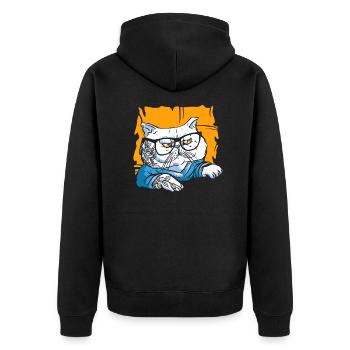 Lunettes élégantes Nerd Persian Cat Beanie - Veste à capuche bio Premium Unisexe - noir - Dos - Nico (187cm)