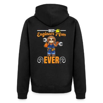 Best Engineer Mom Ever Construction Worker Mommy - Unisex Premium Organic Zip Hoodie - black - Back - Nico (187cm)