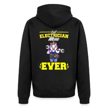 Best Electrician Mom Ever Electronic Technician - Unisex Premium Organic Zip Hoodie - black - Back - Nico (187cm)