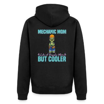 Mechanic Mom Like A Regualr Mom But Cooler - Unisex Premium Bio Zip Hoodie - Schwarz - Hinten - Nico (187cm)