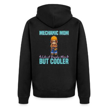 Mechanic Mom Like A Regualr Mom But Cooler - Unisex Premium Bio Zip Hoodie - Schwarz - Hinten - Nico (187cm)