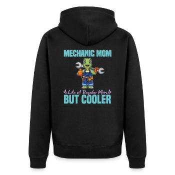 Mechanic Mom Like A Regualr Mom But Cooler - Unisex Premium Bio Zip Hoodie - Schwarz - Hinten - Nico (187cm)
