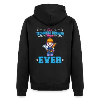 Best Technical Drawer Mom Ever Funny Archtect Gift - Unisex Premium Bio Zip Hoodie - Schwarz - Hinten - Nico (187cm)