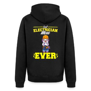 Best Electrician Mom Ever Electronic Technician - Unisex Premium Bio Zip Hoodie - Schwarz - Hinten - Nico (187cm)