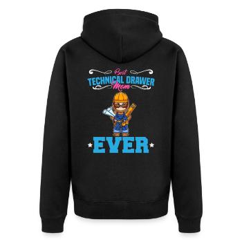 Best Technical Drawer Mom Ever Funny Archtect Gift - Unisex Premium Bio Zip Hoodie - Schwarz - Hinten - Nico (187cm)