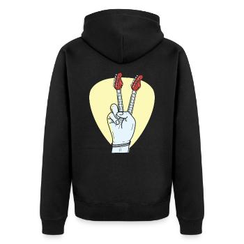 Mélomanes Signe Paix Guitare Positive - Veste à capuche bio Premium Unisexe - noir - Dos - Nico (187cm)