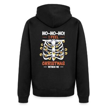 Weihnachtsferien Skelett Rippenkäfig Radiologie - Unisex Premium Bio Zip Hoodie - Schwarz - Hinten - Nico (187cm)