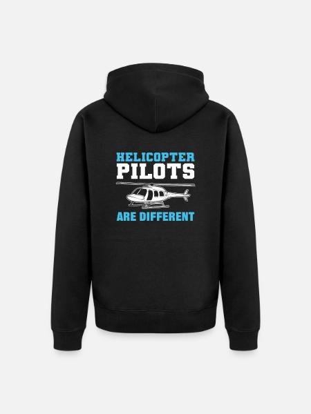 Helicopter Pilots Are Different - Unisex Premium Organic Zip Hoodie - black