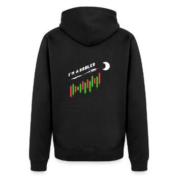 I'm A Hodler Cryptocurrency Crypto - Unisex Premium Bio Zip Hoodie - Schwarz - Hinten - Nico (187cm)