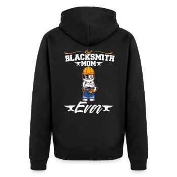Best Blacksmith Mom Ever Metal Work Forge Hammer - Unisex Premium Organic Zip Hoodie - black - Back - Nico (187cm)