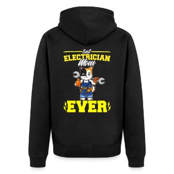 Best Electrician Mom Ever Electronic Technician - Unisex Premium Bio Zip Hoodie - Schwarz - Hinten - Nico (187cm)