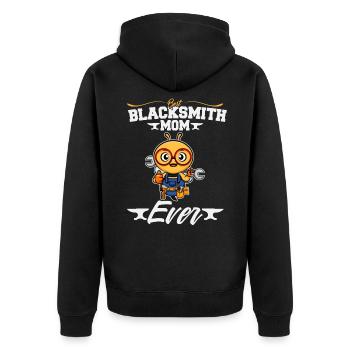 Best Blacksmith Mom Ever Metal Work Forge Hammer - Unisex Premium Organic Zip Hoodie - black - Back - Nico (187cm)