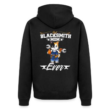 Best Blacksmith Mom Ever Metal Work Forge Hammer - Unisex Premium Organic Zip Hoodie - black - Back - Nico (187cm)