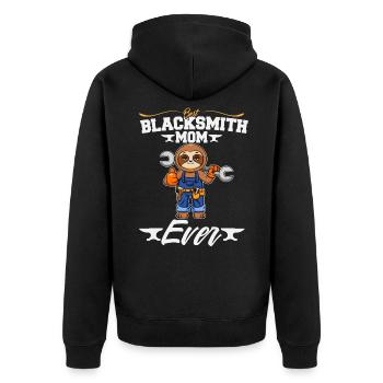 Best Blacksmith Mom Ever Metal Work Forge Hammer - Unisex Premium Organic Zip Hoodie - black - Back - Nico (187cm)